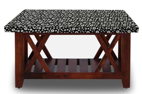 Image of The Furnishing Tree Elastic Rectangular Center Tpoy Table Cover WxL 18x48 in Inches Polyester Floral Pattern White