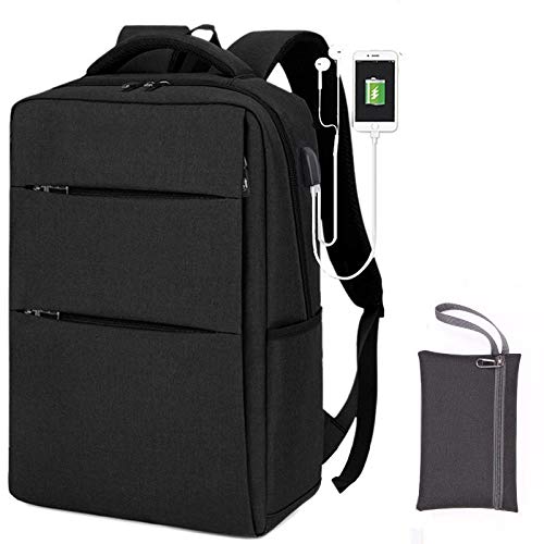 Zaino da lavoro Borsa a tracolla da uomo da viaggio di moda coreana da scuola per ragazze libero per laptop di moda semplice nero con aggiornamento a tasca