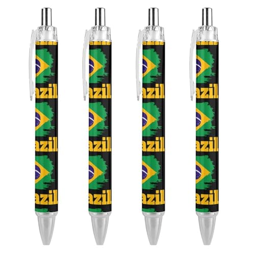 Stylos à bille Brésil à pointe fine 0,5 mm et mécanisme rétractable solide