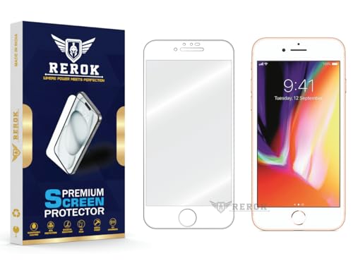 Image of Military-Grade Tempered Glass Screen Protector for iPhone 8 [Pack of 1] | HD Clear, Edge-to-Edge Coverage, Scratch Resistant, Case Friendly with Easy Installation Kit(WHITE)