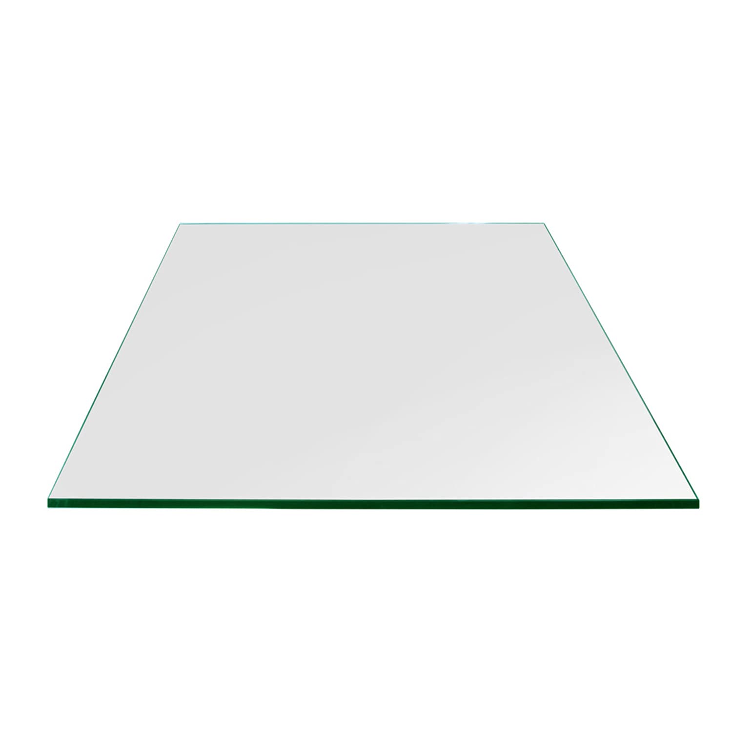 TroySys 12 Inch Square 1/4 Inch Thick Flat Polished Tempered Glass Table Top