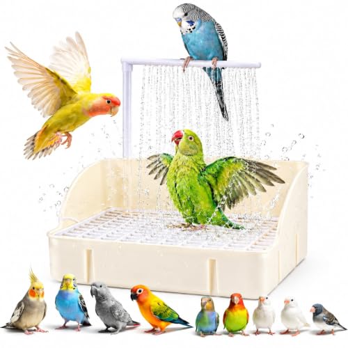 ZZBUY Automatic Bird Bath, Parrots Shower Fountain