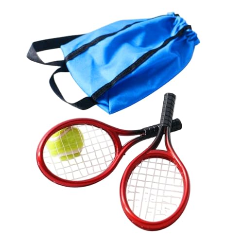 Set de tenis en miniatura, Raqueta de tenis de casa de muñecas | 1:12 Simulación de escala Modelo de tenis juguetes,Topper de pastel de casa de muñecas para fanáticos de los deportes niños niños niñas
