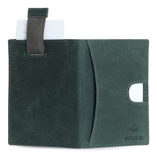 Image of Genuine Leather RFID Blocking Card Holder Wallet for Men - Slim Minimalist Front Pocket Wallet with Card Puller & ID Window - Holds 10 Cards
