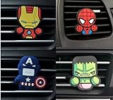 4 Pcs Cartoon SuperHero Car Air Vent Clip Decorations – Kawaii Car Air Fresheners,...