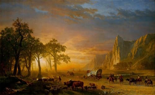 Cuadro Albert Bierstadt Emigrantes cruzando las llanuras lienzo 60x90cm