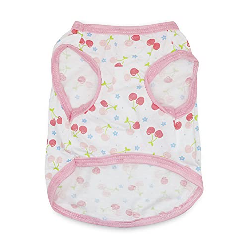 Dog Clothes, 2 Pack Dog Shirts Strawberry Cherry Pattern Lovely Summer Puppy T-Shirt Cat Vest Shirts For Cats Small Dogs (S:cherry) #TOP4