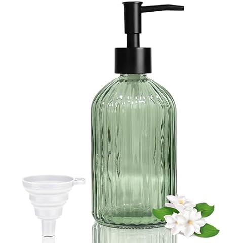 GKSCXEXE 400ml Refillable Glass Soap Dispenser Cover