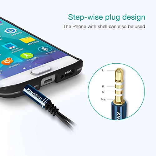 Kingtop 3.5Mm Combo Audio Adapter Cable Compatible For Ps4,Ps5,Xbox One S,Switch,Tablet,Mobile Phone,Pc Gaming Headsets And New Version Laptop(Blue) #TOP3