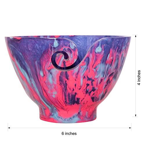 Image of Handcrafted Resin Yarn Bowl, Knitting Resin Storage Bowl, Crochet Kit Organizer. (Purple)