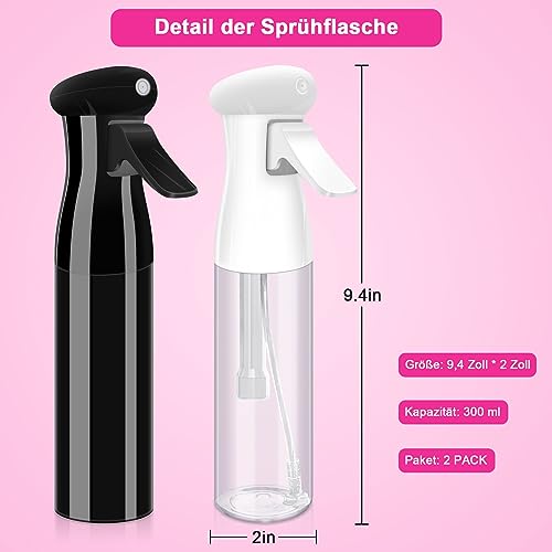 Foto von Sprühflasche für Haare-300ml sprühflasche pflanzen Kontinuierliche Ultra Fine Mist Spray Bottle Wasser Sprüher Friseur Spray Flaschen für Salon Friseur Haar Werkzeug , Pflanzen(2 Packungen)