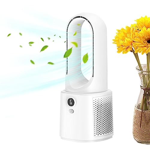 ZONEWD Ventilateur portable sans lame – refroidissement sans pales rechargeable | Petit ventilateur personnel portable avec veilleuse 6 vitesses muet ventilateur d'appartement ou