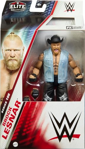 Mattel WWE Elite Collection Action Figure & Accessories, Series #108 Brock Lesnar 6-inch Collectible with 25 Articulation Points & Swappable Hands