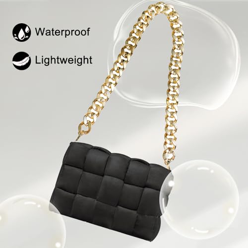 Puffer Woven Crossbody Bag Purse Handbags for Women, Quilted Hobo Carryall Bag Shoulder Bags with Adjustable Strap3