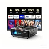 4K-Beamer für Tageslicht [Netflix] 2400 ANSI-Lumen, HDR10+, Ultra HD, HDMI eARC, Smart-Beamer für Heimkino mit AI-PQ, WLAN 6/ Bluetooth 5.4, ToF-Autofokus, DD+, 64 GB, MEMC, LED-Gaming Projektor