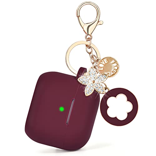Image of Case for Airpods Pro 1st 2nd Generation - VISOOM Airpods Pro 1 /2 Cases Cover Women Silicone iPod Pro 2 Earbuds Wireless Charging Case Girl Bling Keychain for Apple Airpod Gen Pro 2