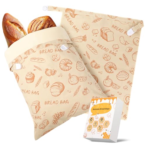 Sourdough Bread Bags – 2 Pack XL Beeswax Linen Bags