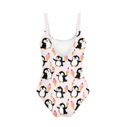 Image of One Piece Bathing Suit for Teen Girls Comfy Crewneck Backless Bathing Suit