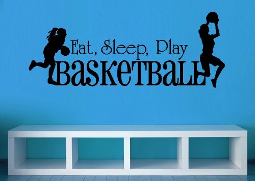 BestPricedDecals EAT, Sleep Play Basketball : Girls #4 ~ Wall Decal, 12