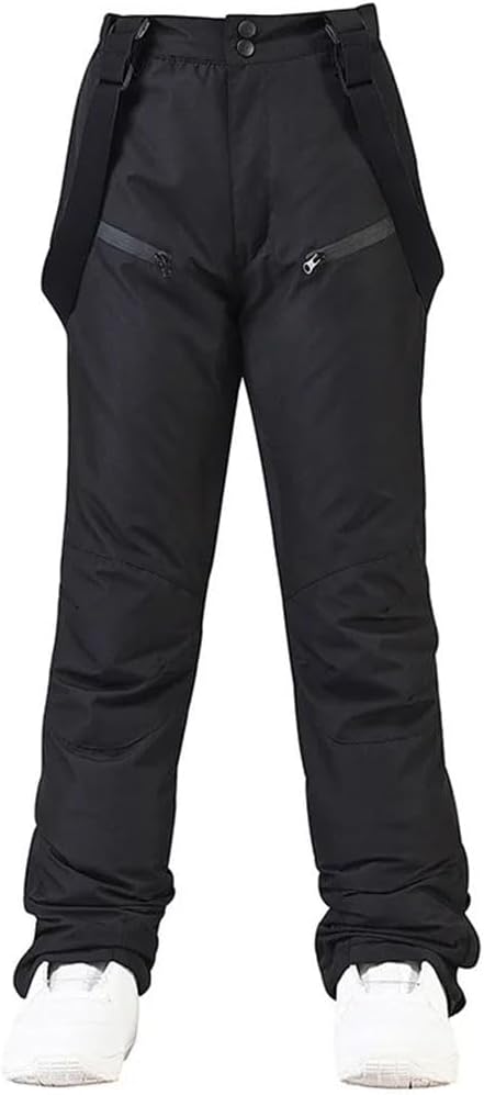 Men Women Ski Pants Windproof Winter Thicken Snow Pants Outdoor Sports Snowboarding Breathable Strap Trousers