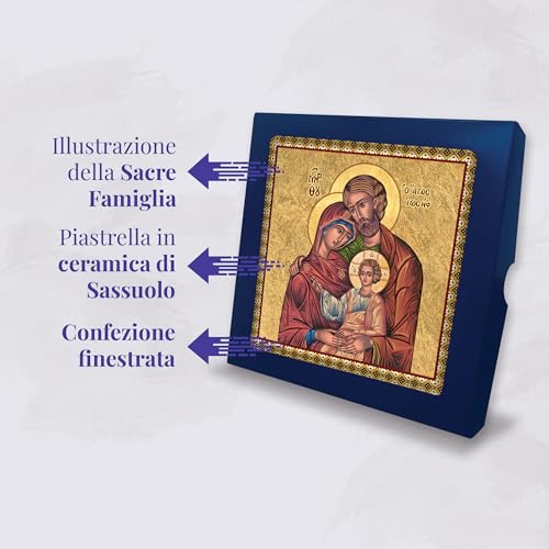 Fratelli Bonella Fliese aus Keramik, 20 x 20 cm, Motiv Heilige Familie