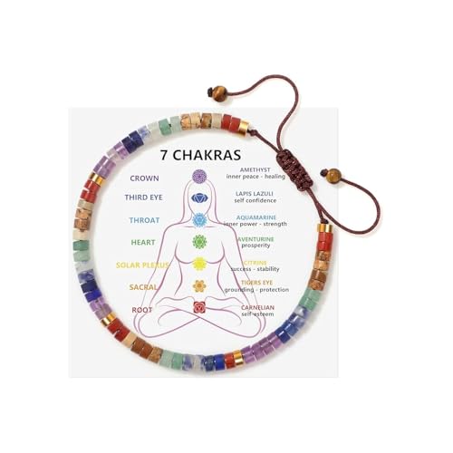 Image of 7 Chakra Bracelet for Women - Healing Natural Stone Beads for Anxiety Relief & Stress - Spiritual Inspirational Jewelry Gift, Get Well Soon /Mother's Day /Birthday Gift for Mom & Friends