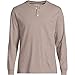 Lands' End Mens Long Sleeve Super-T Henley Light Bark Heather Regular XX-Large