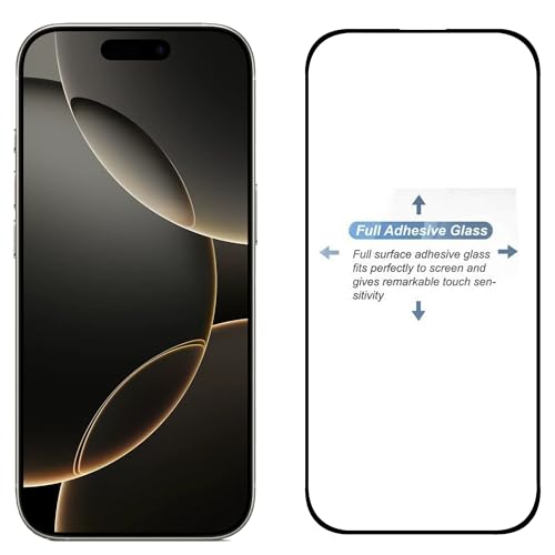Image of amazon basics Tempered Glass Screen Protector Compatible with iPhone 17 Pro Transparent Protective Film [Clear HD]