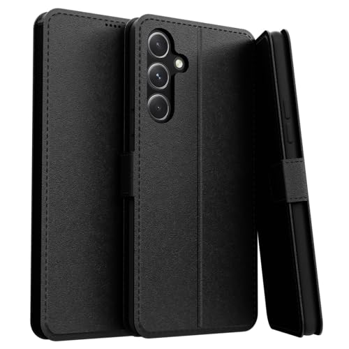 Capa Capinha Carteira Flip Couro Compatível Samsung Galaxy A55 Premium (PRETO)