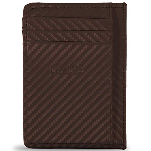 RFID Blocking Synthetic Leather Minimalist Slim Wallets - 8 Card Slots4