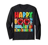happy 100th day of kindergarten school 100 days teacher maglia a manica