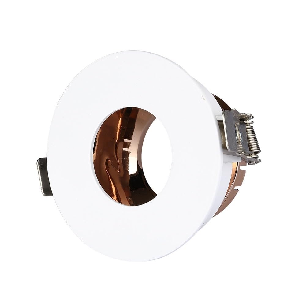 Portafaretto LED da Incasso GU10 Rotondo Colore Bianco con Interno Oro Rosa