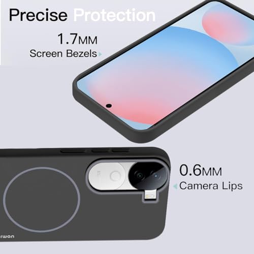 Image of KARWAN️Magnetic Ultra Slim-Fit Back Case Cover for Vivo V40E |Hard PC Case Cover| Ultra-Thin & Light Weight with [Ultra Premium Feel] Case for Vivo V40E (Black)