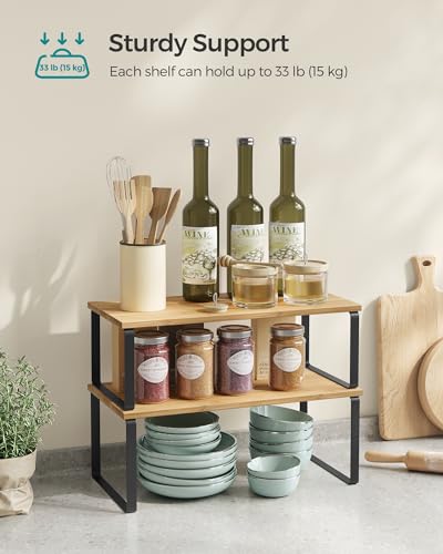 SONGMICS Cabinet Organizer Shelf, Set of 4 Spice Rack, Kitchen Storage - image 5