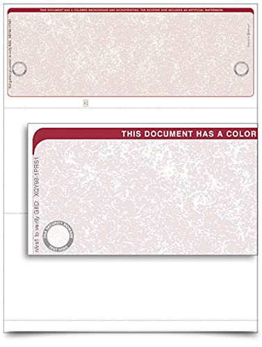 VersaCheck UV Top Secure (DNA) Checks - 1000 Blank Business Voucher Checks - Burgundy Classic - 1000 Sheets Form #1000 - Check on Top