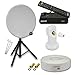 Produktbild PremiumX Camping Satelliten-Komplettanlage 60cm Antenne Hellgrau SAT Single LNB Dreibein-Stativ TV Kabel Sat-Receiver HDMI-Kabel