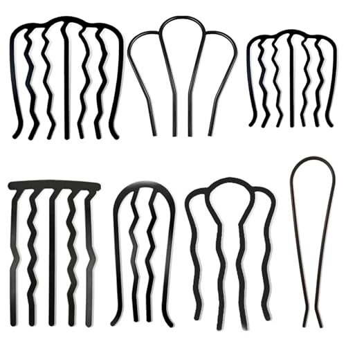 CoguZed 7-Piece Metal Hair Forks Set – U-Shaped chignon hair