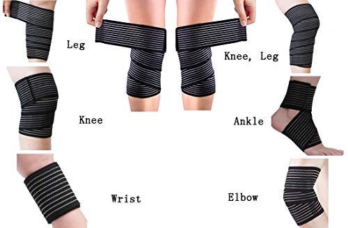 Image of TIMA Elastic Knee Compression Bandage Wraps - Knee Support Straps for Legs, Thighs, Hamstrings Ankle & Elbow Joints Reduce Swelling, Lymphatic Relief & Knee Replacement Surgery Elastic Bandage