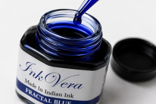 Image of InkVera Fractal Blue Calligraphy Ink, 45 ml