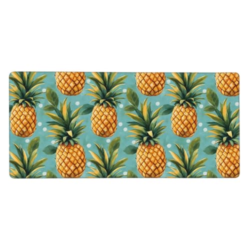 Sous-main de bureau imprimé ananas hawaïen pour clavier PC et souris