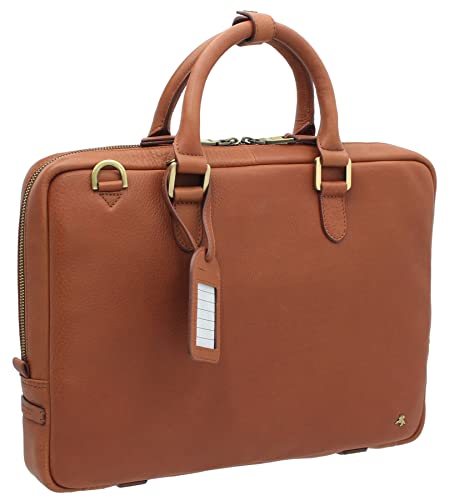 Bolsa de trabajo para portátil Visconti de piel color marrón para llevar a la oficina