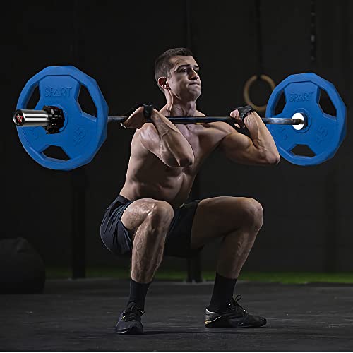 Image of SPART Color Coded Weight Plate 2-Inch Rubber Coated Olympic Grip Plate for Barbell, Solid Cast Iron Weight Plates for Strength Training, Weightlifting, Crossfit, Home Gym, 2.5LB /5LB /10LB /25LB /35LB /45LB, Pair