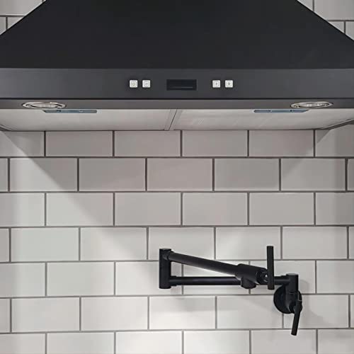 Grifo de llenado de ollas de pared negro mate de diseño arquitectónico 6