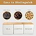 JIABEIUS 3 Pack 16oz Tea Sugar Coffee Container Set, Kitchen Canister Tins with Bamboo Lids, Stackable Storage Jar Suitable for Coffee Beans, Tea, Sugar, Flavourings, Cereals, Snacks