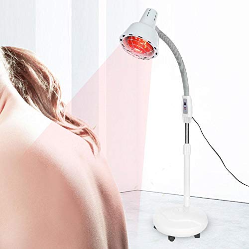 Infrared Heat Lamp with Rolling Wheels, 275W Adjustable Temperature Infrared Light Heating Lamp