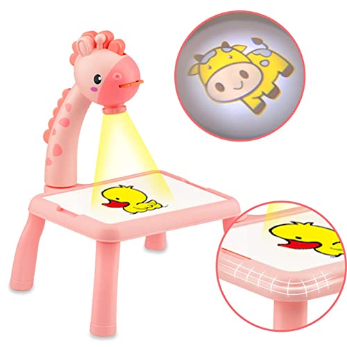 B/A Mesa de projetor de desenho infantil, projetor de esboço inteligente para crianças, traça e dese
