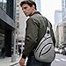 Sling Rucksack Männer Frauen, Große Kapazität, Nachtreflektor, Kopfhörerloch Design, Mehrzweck Crossbody Schulterrucksack, Diebstahlsicherer, Campus Rucksack für Radfahren im Freien (Grau)