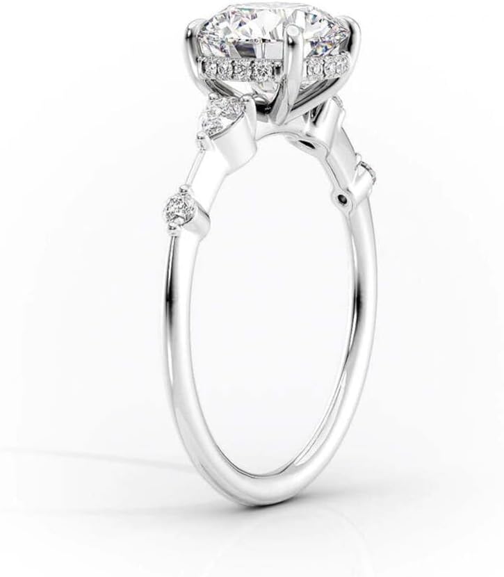 1–5 CT Colorless Lab-Created Moissanite Engagement Ring in 10K 14K 18K Solid Gold or 925 Sterling Silver Hidden Halo Wedding Ring for Christmas gift for Women(VVS-VVS1)