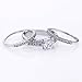 Uloveido 3 pcs Fashion Bridal Wedding Rings Set with Eternity Band Round Cut Clear Cubic Zirconia Engagement Jewelry Two-Tone (Platinum Color, Size 6) Y421