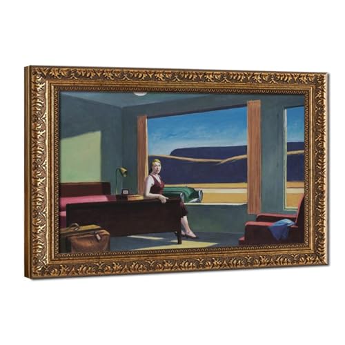 Impression toile Western Motel Hopper cadre pour remplacer un tableau vide de bureau